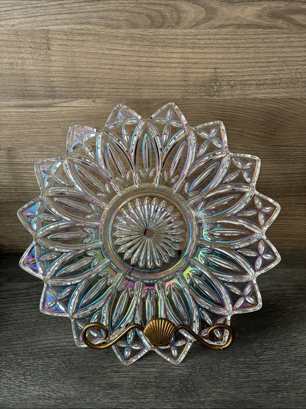 Vintage Federal Petal Carnival Glass Circa 50s-60s
Serving Platter Iridescent